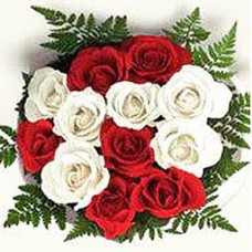 Red and white Roses bunch